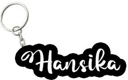 SY Gifts Hansika Black White Name Keychain Key Chain