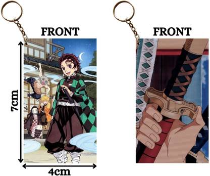 Hariyaali Enterprises LLP TANJIRO WITH FRIENDS X ZORO SWORDS Unique Style 2 pcs Combo Key Chain