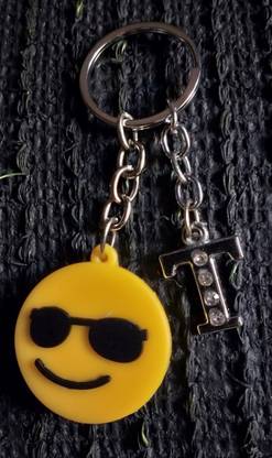 Meeko.com T Letter With Smiley Rubber Key Chain 1t Key Chain