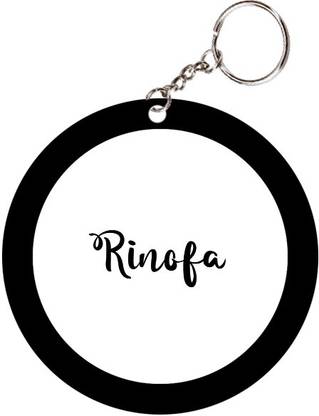 SY Gifts Rinofa Name Black Keychain Key Chain