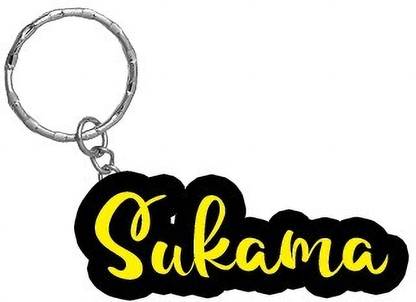 SY Gifts Sukama Name Black Yellow Name Keychain Key Chain