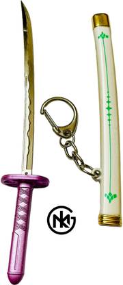 GKM Anime Unsharped Samurai Katana Keychain & Scabbard zoro Demon Slayer (Type - 8) Key Chain