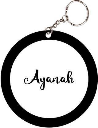 SY Gifts Ayanah Name Black Keychain Key Chain