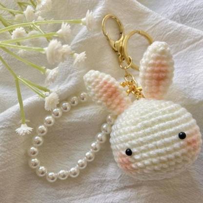 SNOWY SHOP Bunny Soft Plush Toy Keychain – Stuffed Rabbit Bag Charm & Keyring for Girls Key Chain