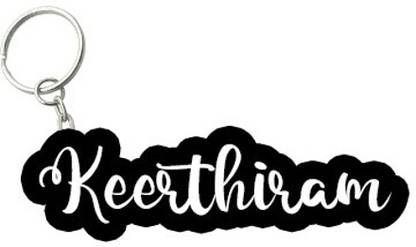 SY Gifts Keerthiram Black White Name Keychain Key Chain