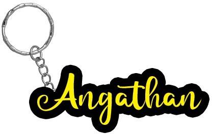 SY Gifts Angathan Name Black Yellow Name Keychain Key Chain