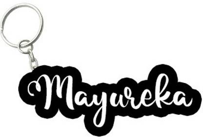 SY Gifts Mayureka Black White Name Keychain Key Chain