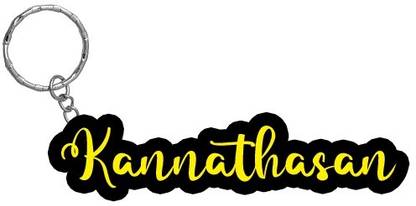 SY Gifts Kannathasan Name Black Yellow Name Keychain Key Chain