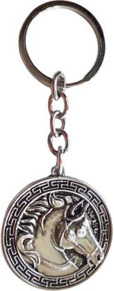Blooming Box Silver Horse Emblem Key Chain