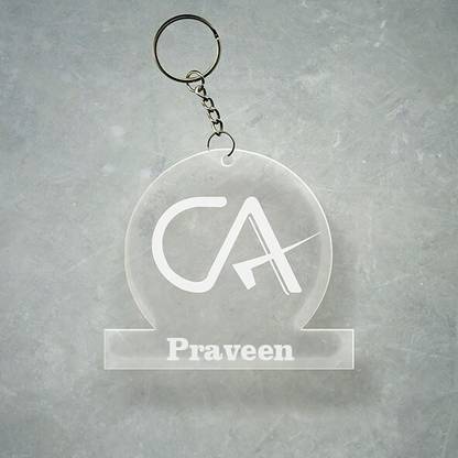 SY Gifts Chartered Accountant CA Design With Praveen Name Key Chain