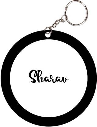 SY Gifts Sharav Name Black Keychain Key Chain