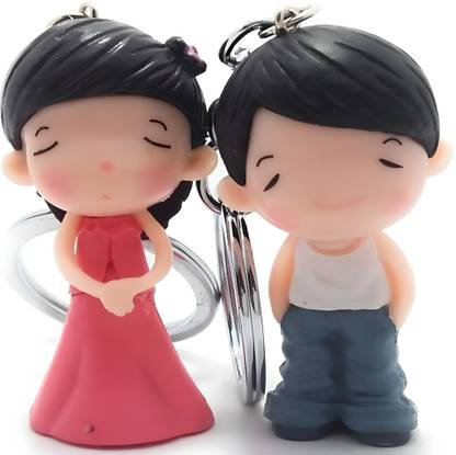 Quickshop Bharat Cute Couple Keychain Set | Cartoon Doll Love Keychains for Boyfriend Girlfriend Key Chain