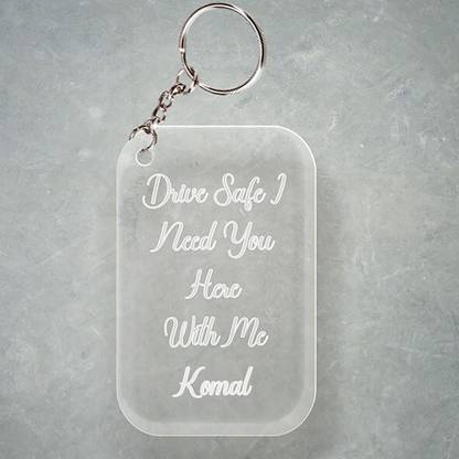 SY Gifts D2 Drive Safe Keychain With Komal Name Key Chain