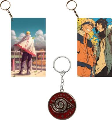 Hariyaali Enterprises LLP Naruto NARUTO THE HOKAGE HAPPY WITH SASUKE Spinning Unique Style 3 pcs Combo Key Chain