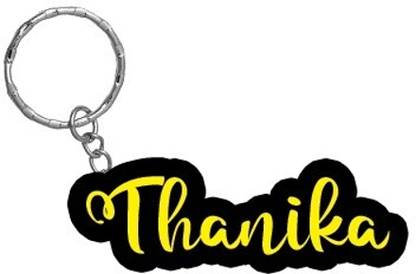SY Gifts Thanika Name Black Yellow Name Keychain Key Chain
