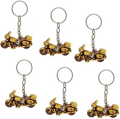 MM Premium plastic Brown colour Bike keychain - 6 Keychains Key Chain