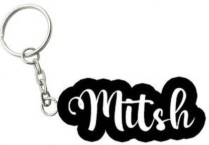 SY Gifts Mitsh Black White Name Keychain Key Chain
