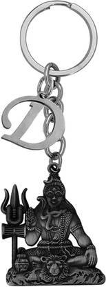 M Men Style Lord Shiv Shankar Mahadev Bholenath Initial Letter Alphabet -D SKey2022429 Key Chain