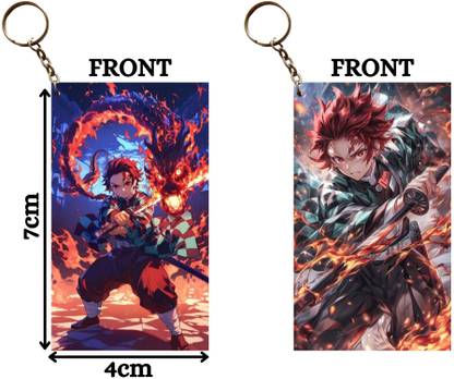 Hariyaali Enterprises LLP Demon Slayer TANJIRO DOING DRAGON WAVE MOVES Unique Style 2 pcs Combo Key Chain