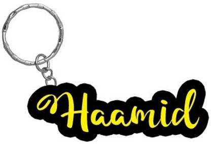 SY Gifts Haamid Name Black Yellow Name Keychain Key Chain