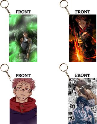 Hariyaali Enterprises LLP SUKUNA × EREN × LEVI Unique Style 4 pcs Combo Key Chain