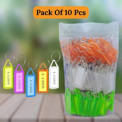 PK Aqua -10 Pcs of Key Chain-Assorted Key Tag Label-Convenient Elegant Simple Key Chain- Locking Key Chain