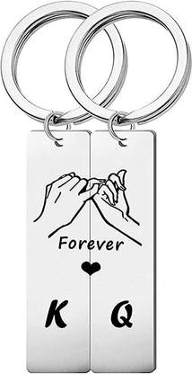 Myurawells Couples Gift Keychain Cute Mini Matching Promise Key Ring King Queen Forever Key Chain