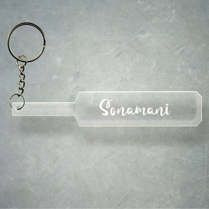 SY Gifts Cricket Bat Logo Design With Sonamani Name Key Chain
