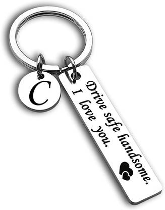 M Men Style Drive Safe Keychain 26 Letters Keychain Giftfor Boyfriend Couple Husband(C)Ky13 Key Chain
