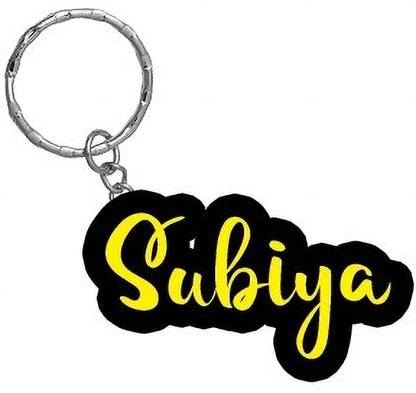 SY Gifts Subiya Name Black Yellow Name Keychain Key Chain