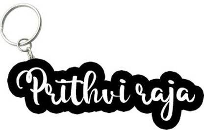 SY Gifts Prithvi raja Black White Name Keychain Key Chain