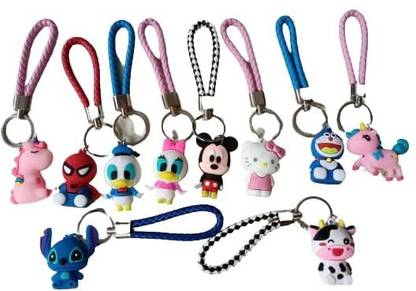 affordy collection Gift Item Packs Mix Design Keychain Holder Keyring for Kids Pack of 04 Key Chain