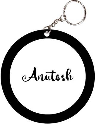 SY Gifts Anutosh Name Black Keychain Key Chain
