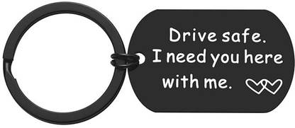 Myurawells Drive Safe I Need You Here With Me Keyring Birthday Valentine’s Day Key Chain