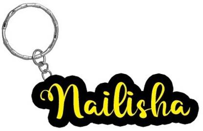 SY Gifts Nailisha Name Black Yellow Name Keychain Key Chain