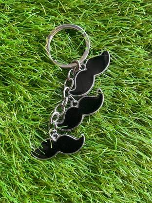 Smiles for miles Cute Fancy Classy 3 Mustache Keychain Key Chain
