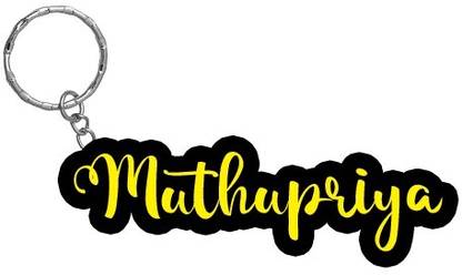 SY Gifts Muthupriya Name Black Yellow Name Keychain Key Chain