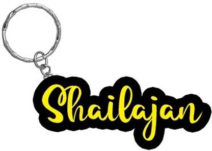 SY Gifts Shailajan Name Black Yellow Name Keychain Key Chain