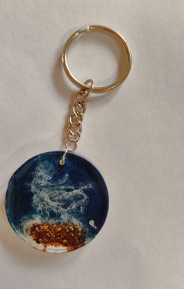 geetaspratiti Ocean Waves With Beach Theme Resin Keychain Key Chain