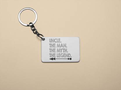 DOGAR ESSENTIALS Uncle, The Man, The myth, The legend- Printed Acrylic Keychain(Pack Of 2) Key Chain