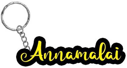 SY Gifts Annamalai Name Black Yellow Name Keychain Key Chain
