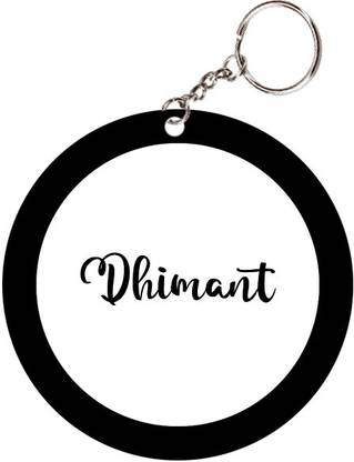 SY Gifts Dhimant Name Black Keychain Key Chain