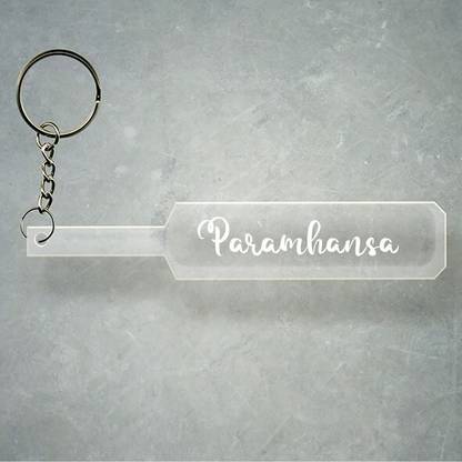 SY Gifts Cricket Bat Logo Design With Paramhansa Name Key Chain