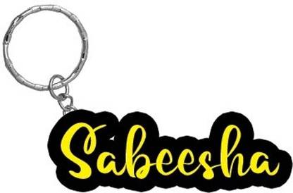 SY Gifts Sabeesha Name Black Yellow Name Keychain Key Chain