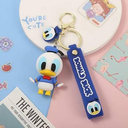 GKM Cartoon 3D Donald Duck pvc keychain with hook Key Chain