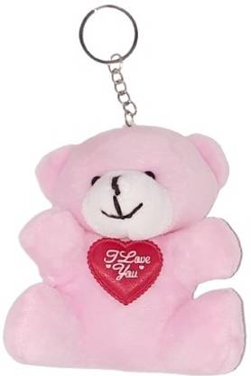ToySkool SOFT TOY PINK TEDDY BEAR KEY CHAINS & KEY RING Key Chain