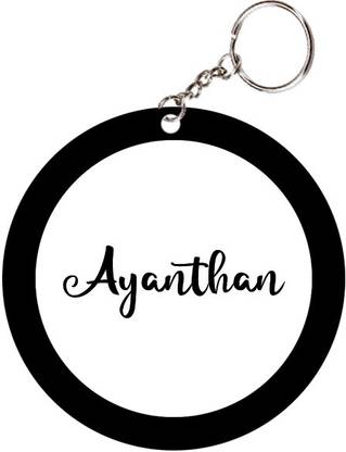 SY Gifts Ayanthan Name Black Keychain Key Chain