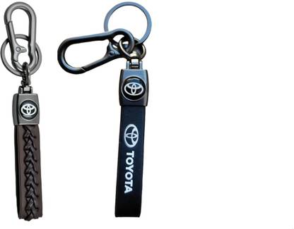 MAG BEE Styling Car Toyota (Printed & Zigsaw) Keyring Compatible with Combo Pack of 2 Key Chain