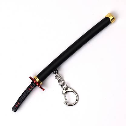Daiyamondo Kamado Tanjiro Demon Slayers Black Nichirin Katana With Scabbard Sword Keychain Key Chain