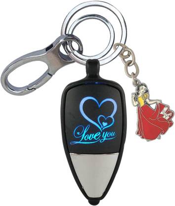 HANDSOME ISK Love U colorful Lighting with Beautiful Cinderella Strong Locking Lock Key Chain